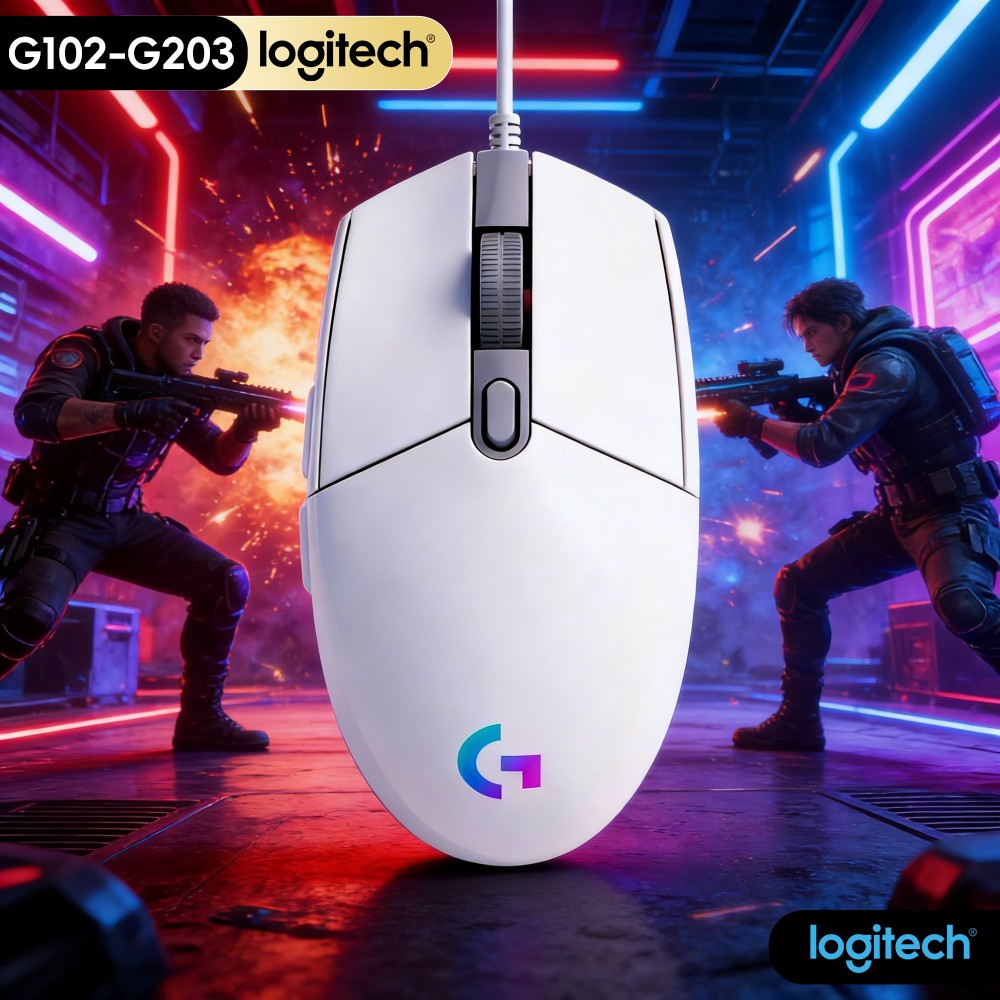 Logitech Mouse G203 - فأرة لوجيتك G203 بروديجي الأصلية، إضاءة