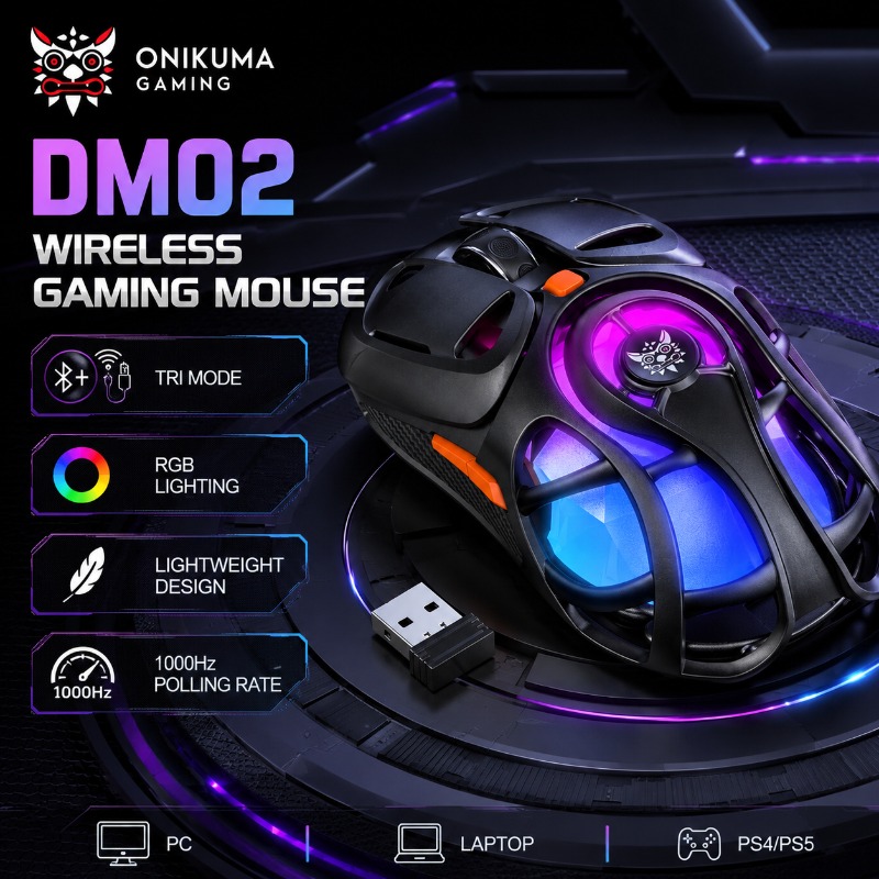 Pc Gaming X3D - فأرة ألعاب لاسلكية ONIKUMA DM02 بتقنية