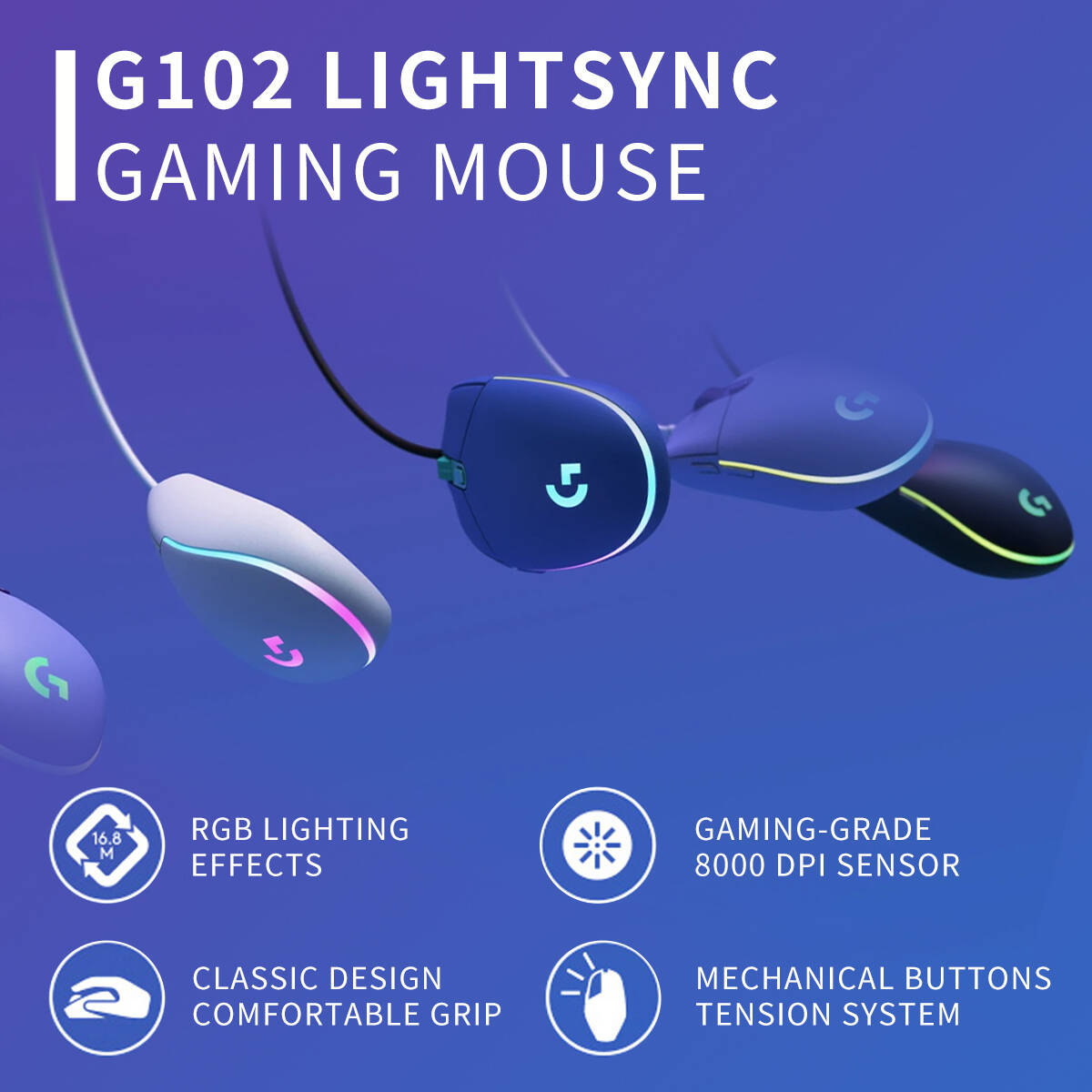 ماوس الألعاب G102 Logitech G20 - مراجعة Logitech Mouse G203 وسعره