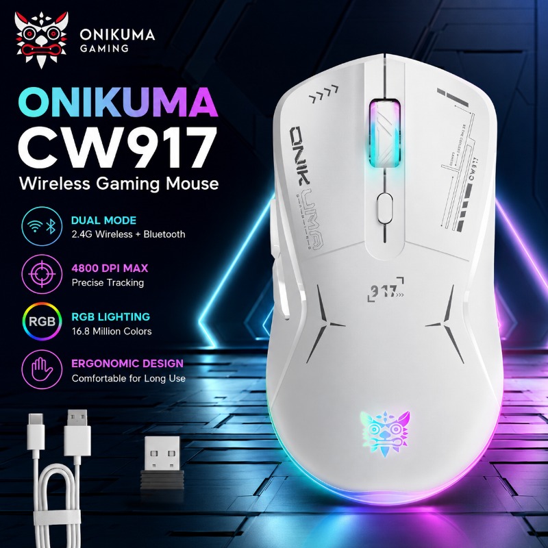 فأرة ألعاب ONIKUMA CW917 لاسلك - مراجعة Pc Gaming X3D وسعره