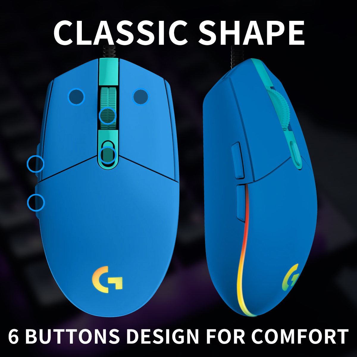 ماوس الألعاب السلكي لوجيتك G20 - مراجعة Logitech Mouse G203 وسعره