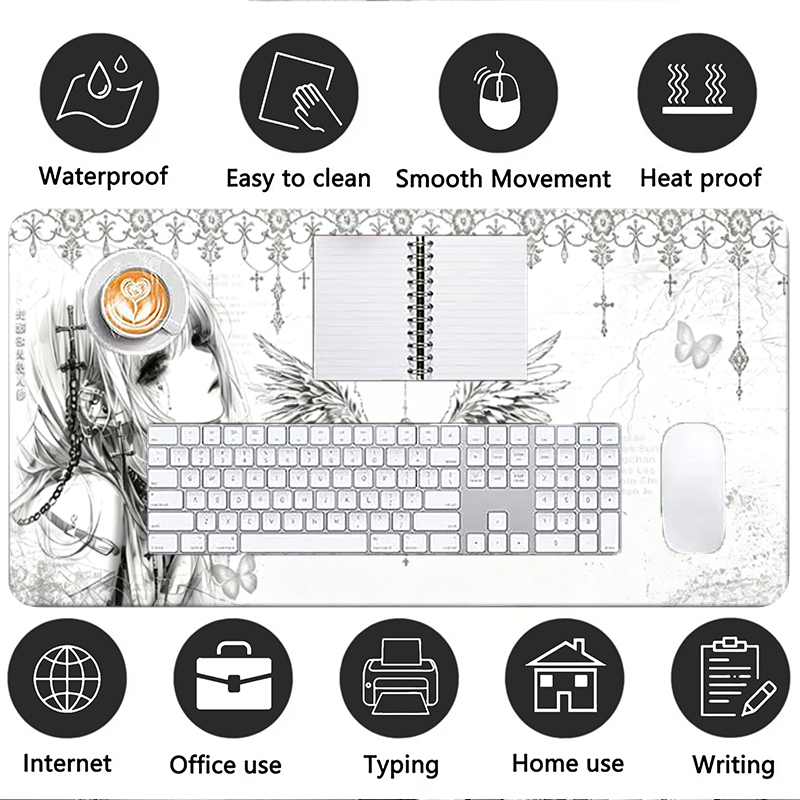 لوحة ماوس جلدية سوداء وبيضاء ب - مراجعة Gaming Desk Mat وسعره